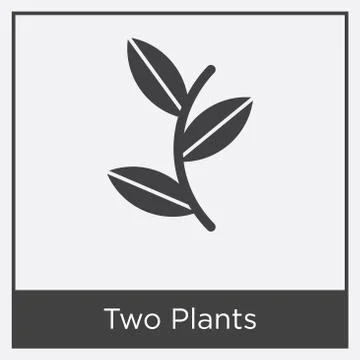 Two Plants icon isolated on white background Free Stock Illustration