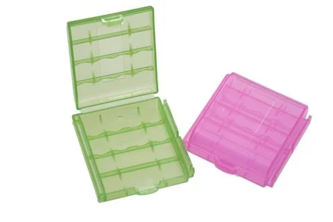 Two plastic battery holder on white Stock Photos