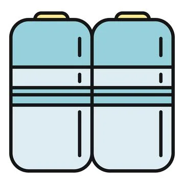 Two plastic bottles bundled pack icon illustrating beverage distribution Stock Illustration