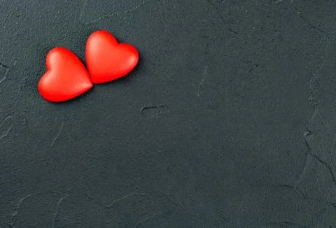 Two plastic hearts Stock Photos