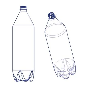 Two Plastic Water Bottle Stock Illustration