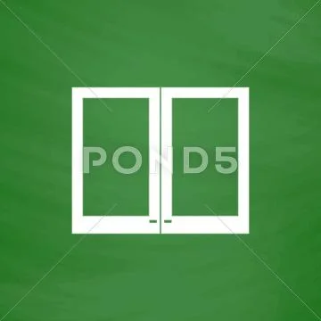 Two plastic Window icon, sign and button Stock Illustration