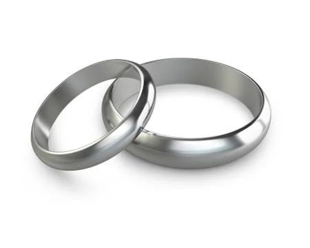 Two platinum wedding rings Stock Illustration