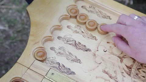 Two players are playing backgammon. Video stock 72185781