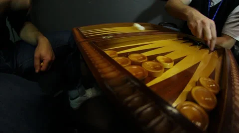 Two players playing backgammon Stock Footage 34166019