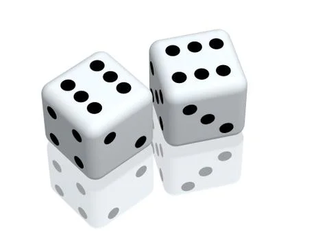 Two playing 3d bones Stock Illustration