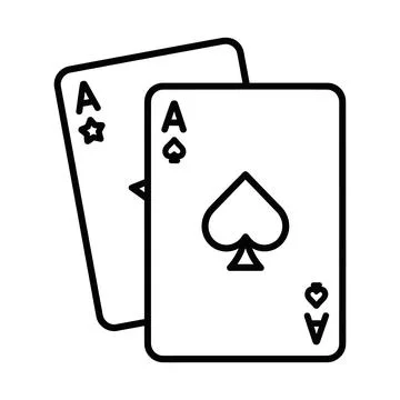 Two Playing Cards Showing Ace of Spades and Ace of Clubs Isolated on Transp.. Stock Illustration