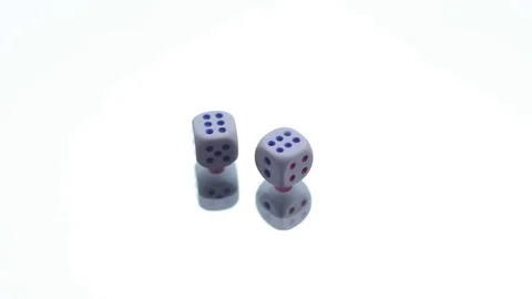 Two playing dice in the mirror Stock Footage 72548239