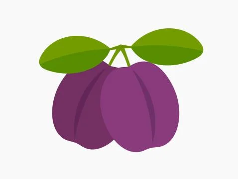 Two plums icon. Vector illustration. Stock Illustration