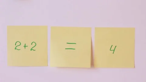 Two plus two equals four on stickers 動画素材 85463959