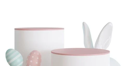 Two podiums are presented on a clear background. Each podium has colorful E.. Stock Illustration