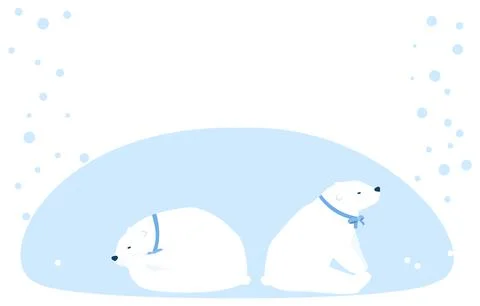 Two polar bears sitting back to back Illustrazione stock