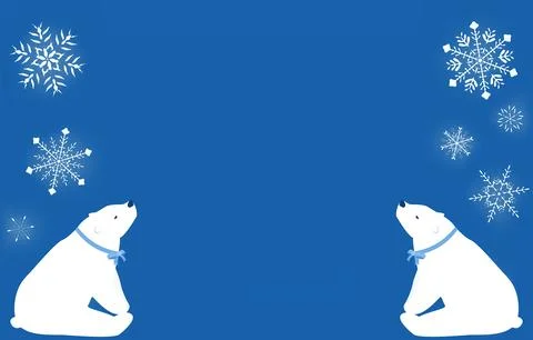Two polar bears sitting facing each other Illustrazione stock