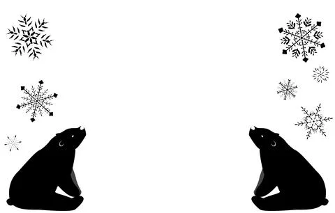Two polar bears sitting facing each other Illustrazione stock