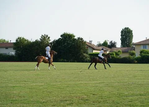 Two polo players at the GPC Stock Photos