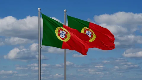Two Portugal two flags Stock-Footage 281154172
