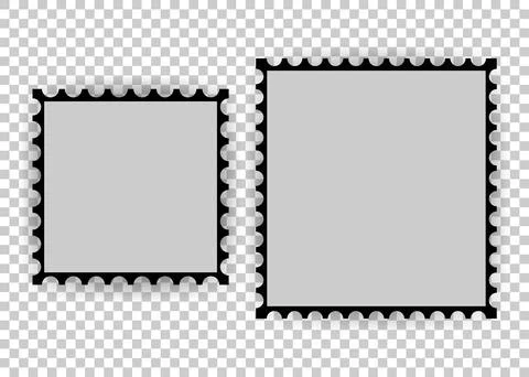 Two of postage stamp, collection square, circle and rectangular postage stamp Ilustração Stock