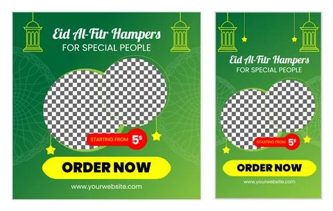Two posters for Eid al-Fitr hampers for special people. Stock Illustration