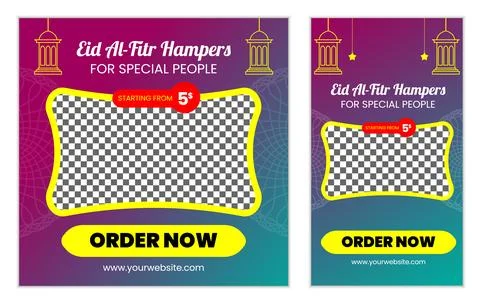 Two posters for Eid al-Fitr hampers for special people. Stock Illustration