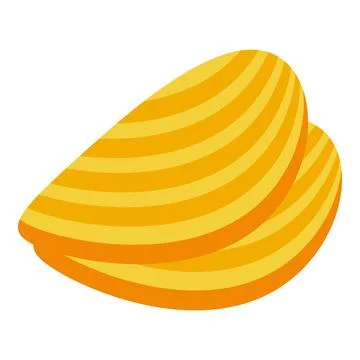 Two potato chips overlapping creating a striped pattern Stock Illustration