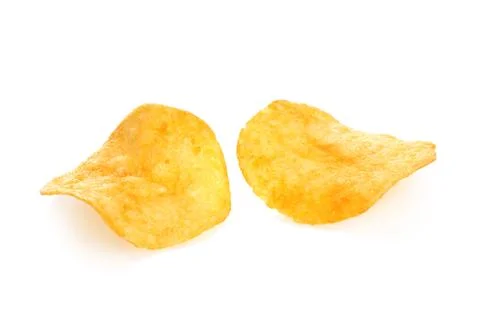 Two potato chips Stock Photos
