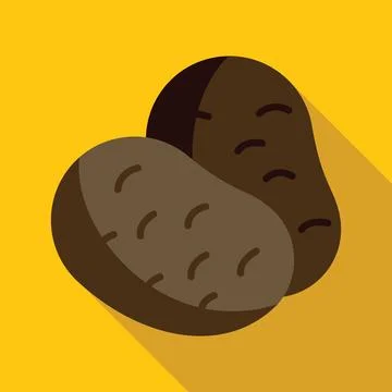 Two potatoes icon representing root vegetables and starch Stock Illustration