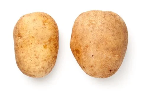 Two Potatoes Isolated On White Background Stock Photos