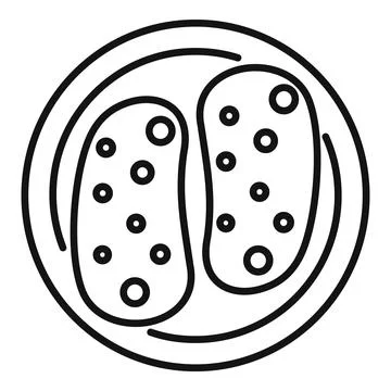 Two potatoes on a plate line icon, food concept Stock Illustration