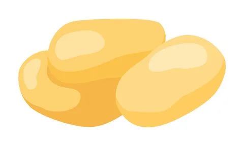Two potatoes stacked on top of each other on a white background Stock Illustration