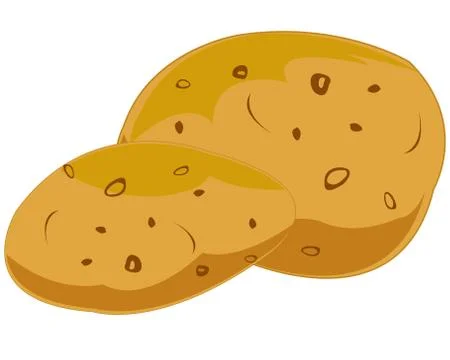 Two potatoeses on white Stock Illustration