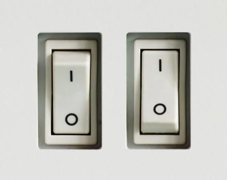 Two power switches built into plastic surface Fotos Stock