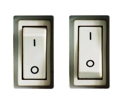 Two power switches isolated Stock Photos