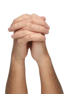 Two praying hands isolated Stock Photos