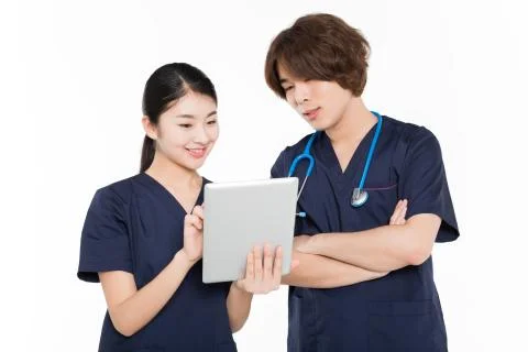 Two professional medical experts Stock Photos