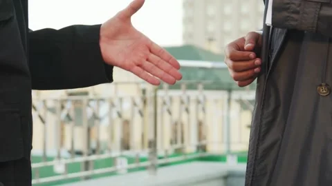 Two professionals engaged in a firm handshake Stock Footage 311945922