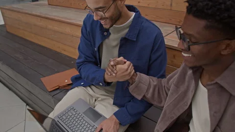 Two Programmer Friends Shaking Hands Stock-Footage 320009689