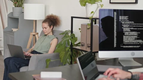 Two Programmers Working from Home Stock Footage 171537280
