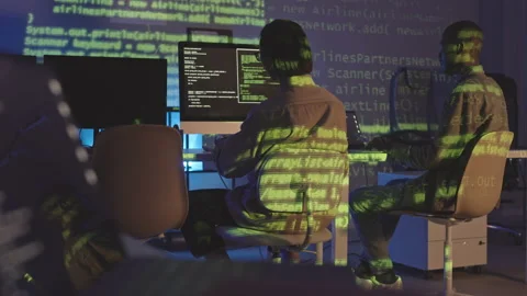 Two Programmers Working in Office at Night Video stock 165726658