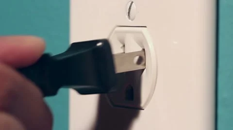 Two prong plug in and out Stock Footage 8768106