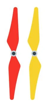 Two propellers on a quadcopter Drone vector icon flat. Stock Illustration
