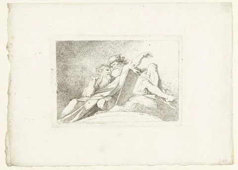Two prophets. Two prophets with a tableau, sitting on a cloud. Copyright: ... Stock Photos