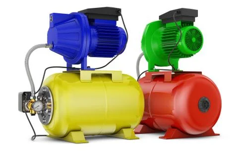 Two pumping stations Stock Illustration