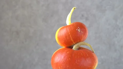 Two pumpkins are spinning 4K Stock-Footage 162321986