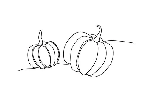Two pumpkins for a celebratory meal Stock Illustration