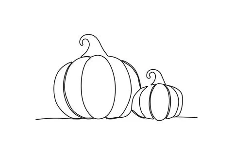 Two pumpkins of different sizes Stock Illustration