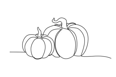 Two pumpkins symbolizing Thanksgiving Stock Illustration