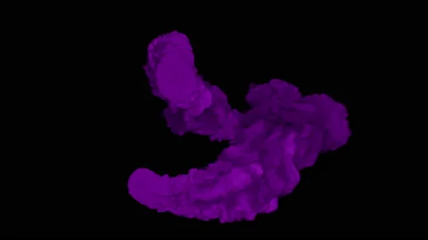 Two Purple 3D intertwining streams of smoke. Abstract smoke animation with alpha Stock Footage 108633602