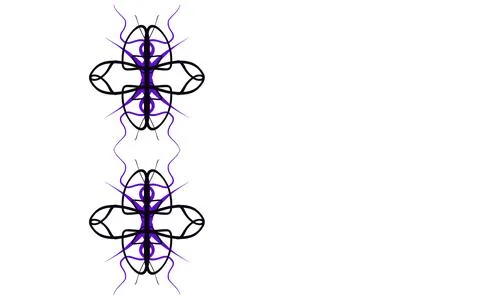Two purple abstract cross‑like designs Stock Illustration