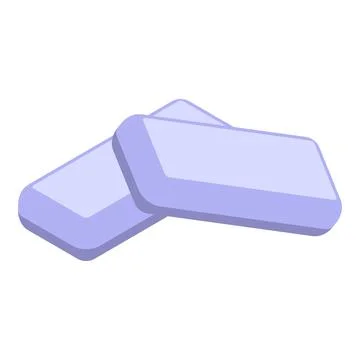 Two purple bubble gum plates overlapping creating a cross shape Stock Illustration