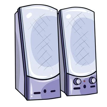 Two purple modern computer speakers Stock Illustration